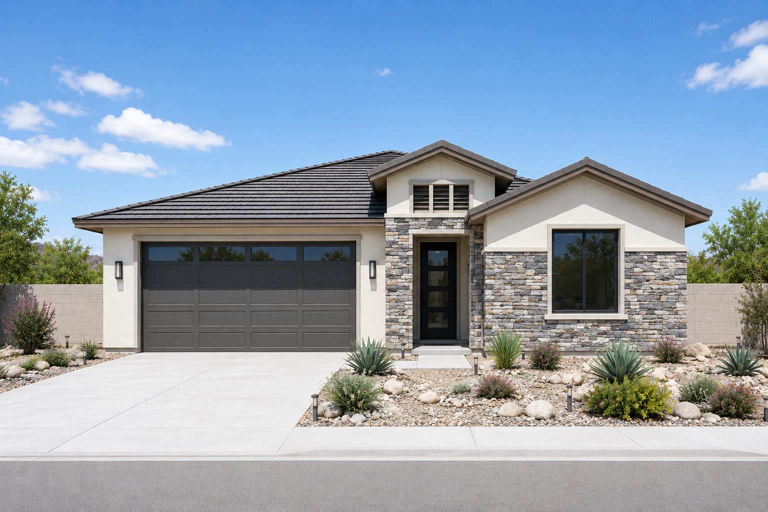 Rendered exterior of the 1849 sq ft Jematell Homes floor plan