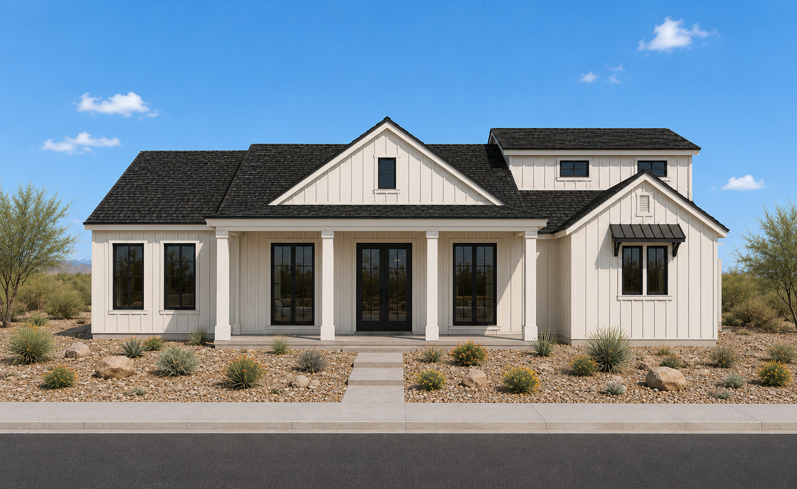 Rendered exterior elevation of the 2997 sq ft Jematell Homes floor plan