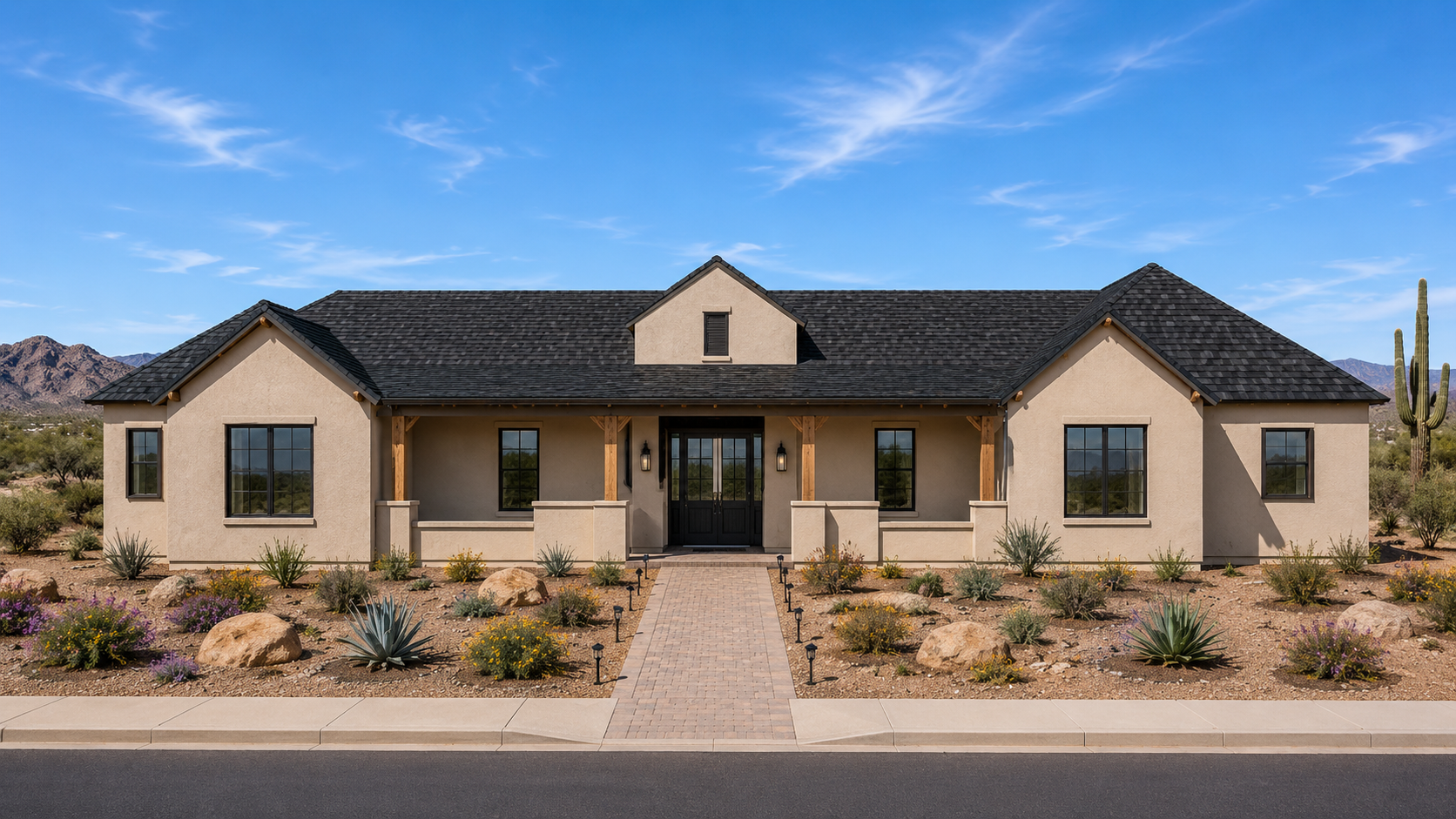 Rendered exterior of the 3102 sq ft Jematell Homes floor plan
