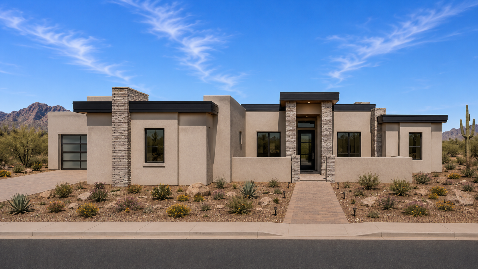 Rendered exterior of the 4103 sq ft Jematell Homes floor plan