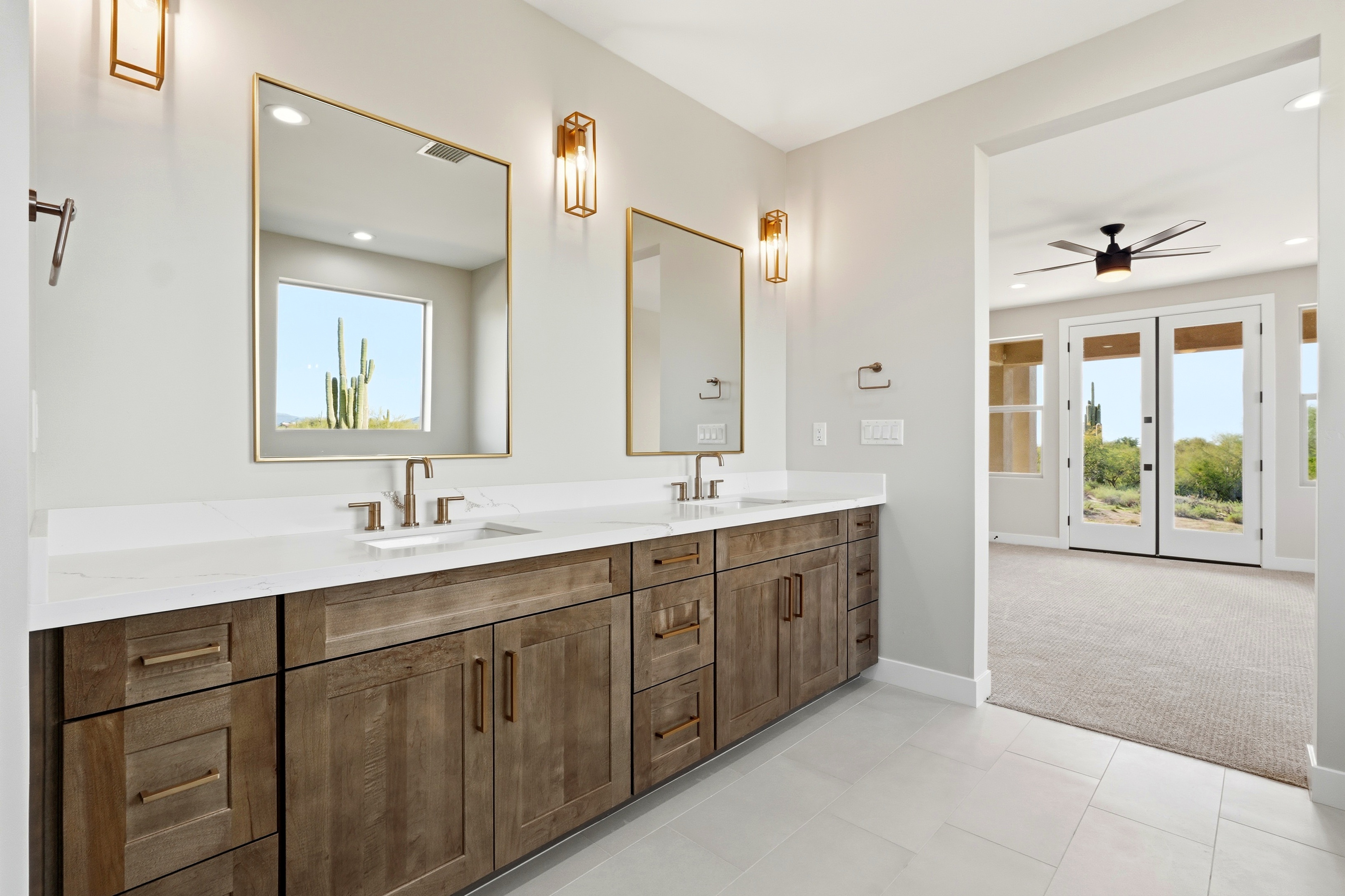 Luxury primary bathroom in a completed Jematell home in Arizona